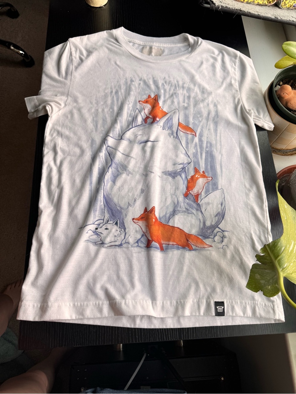Champion White Graphic Tee with Fox Print